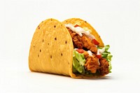 Taco food white background vegetable. 