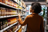 Supermarket looking store shelf. 