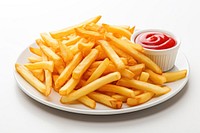 Fries ketchup plate food. AI generated Image by rawpixel.