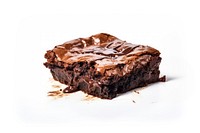 Gooey chocolate brownie dessert food white background. AI generated Image by rawpixel.