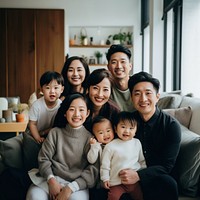 Asian extended family baby furniture toddler. 