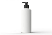 Dispenser pump cylinder bottle white background. 