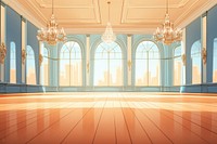 Ballroom floor architecture illuminated. 