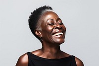 Black woman Old adult laughing. 