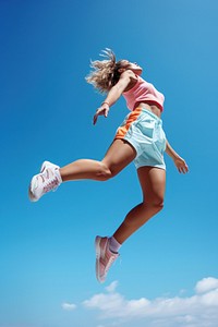 Female jumping sports shorts. 