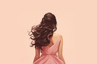 Woman back dress portrait fashion. 