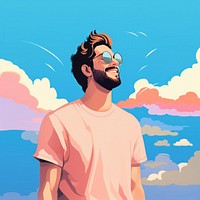 Male cartoon adult illustrated. AI generated Image by rawpixel.