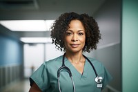 African american doctor portrait female adult. 