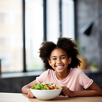 Healthy eating bowl salad smile. 