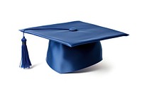 Graduation hat blue white background intelligence. 