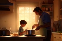 Family kitchen cooking adult. AI generated Image by rawpixel.