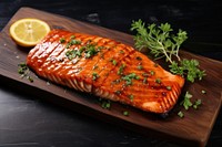 Salmon roasted steak food seafood meat. AI generated Image by rawpixel.