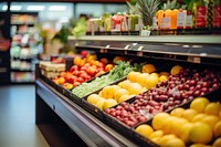 Supermarket natural light fruit plant food. 