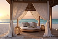 Holidays honeymoon couple luxurious furniture. 