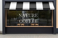 Cafe facade mockup psd