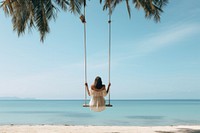 Beach swing tropical outdoors. AI generated Image by rawpixel.
