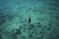 Sea swimming underwater outdoors. 