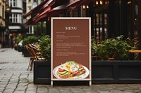 A-frame sign mockup, cafe & restaurant psd