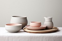 Ceramic dinnerware Handmade Porcelain porcelain pottery. AI generated Image by rawpixel.