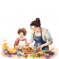 Cooking adult child dish. AI generated Image by rawpixel.