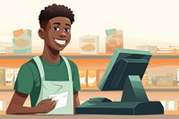 Cashier working customer checkout smiling. AI generated Image by rawpixel.