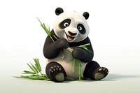 Panda cartoon mammal bamboo. AI generated Image by rawpixel.