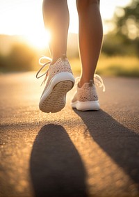 Woman shoes while running outdoor footwear walking exercising. 