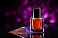 Nail polish bottle cosmetics perfume black background. AI generated Image by rawpixel.