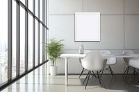 White poster architecture furniture office. 