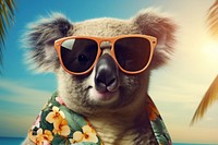 Cute koala sunglasses mammal summer. 