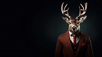 Deer wearing a christmas outfit wildlife animal antler. AI generated Image by rawpixel.