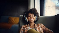 Headphones smile electronics technology. AI generated Image by rawpixel.