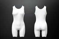 One piece swimming suit white exercising undershirt. 