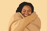 Black chubby woman portrait smiling hugging. AI generated Image by rawpixel.
