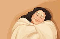 Asian chubby woman sleeping portrait smiling. AI generated Image by rawpixel.