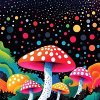 Psychedelic mushroom pattern agaric. 