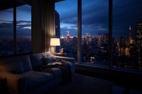 New york Apartment with night sky.  