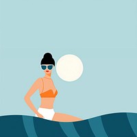 Super skinny woman swimming swimwear outdoors. AI generated Image by rawpixel.