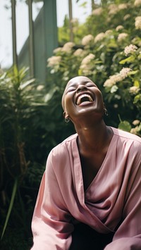 Black woman laughing adult relaxation happiness. 