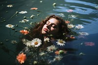 Floating flower swimming portrait. 