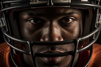 African American football portrait serious. AI generated Image by rawpixel.