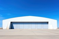 Hangar architecture building blue. 