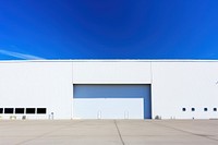 Hangar architecture building blue. 