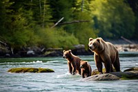 Grizzly bear wildlife outdoors mammal. AI generated Image by rawpixel.