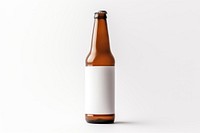 Beer bottle drink lager white background. AI generated Image by rawpixel.
