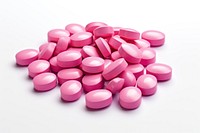 Pill pink white background antioxidant. 