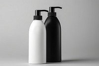 Lotion bottles black container drinkware. 