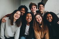 College students cheerful laughing adult. 