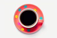 Black Coffee coffee cup saucer. 