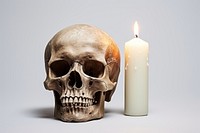 Skull candle anthropology celebration. 